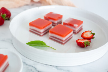 Strawberry Gelatin Squares 