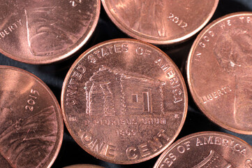 Close up of penny