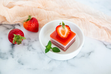 Strawberry Gelatin Squares 