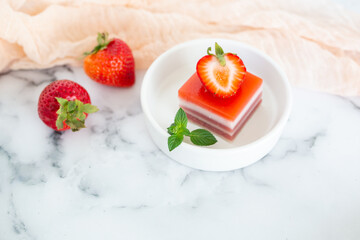 Strawberry Gelatin Squares 