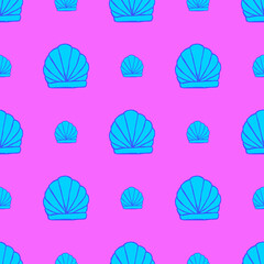 Seashell seamless pattern