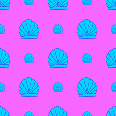 Seashell seamless pattern