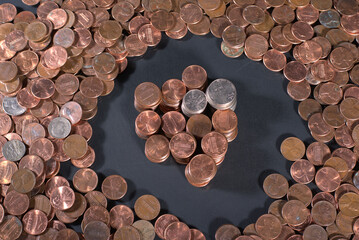 stack of coins isolated