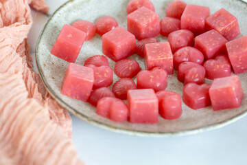 Strawberry Gelatin Squares 