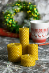 Honey wax candles for Christmas
