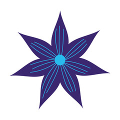 blue flower decoration isolated icon style