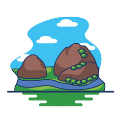 isolated guatape colombia travel sites icon -Vector