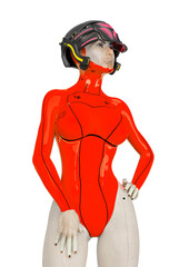 super cyborg girl doing a super model pose