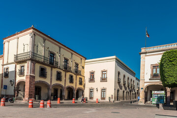 Fototapeta na wymiar Calles céntricas de Querétaro, Mexico Querétaro es considerada la ciudad industrial del centro del país. Su arquitectura es colonial.