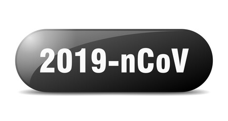 2019-ncov button. sticker. banner. rounded glass sign