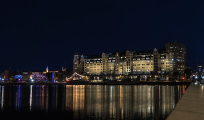 Obraz premium Nocny widok na Oslo stolice Norwegii