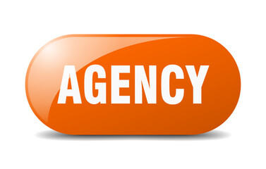 agency button. sticker. banner. rounded glass sign