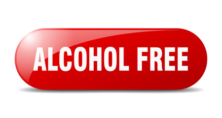 alcohol free button. sticker. banner. rounded glass sign