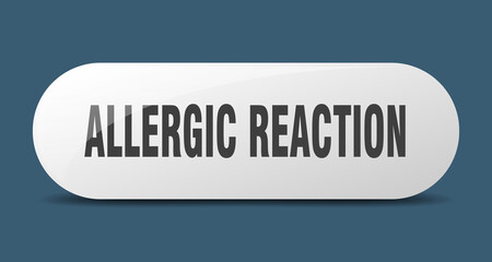 allergic reaction button. sticker. banner. rounded glass sign
