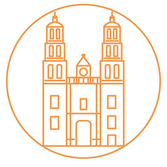 Isolated church site symbol landscape icon- Vector