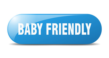 baby friendly button. sticker. banner. rounded glass sign