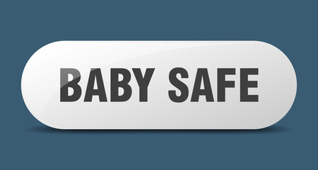 baby safe button. sticker. banner. rounded glass sign