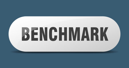 benchmark button. sticker. banner. rounded glass sign