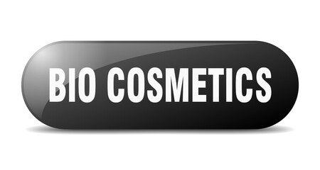 bio cosmetics button. sticker. banner. rounded glass sign