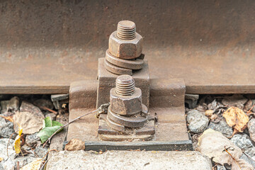 old rail fastening close up