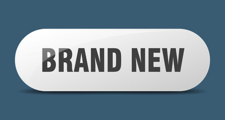 brand new button. sticker. banner. rounded glass sign