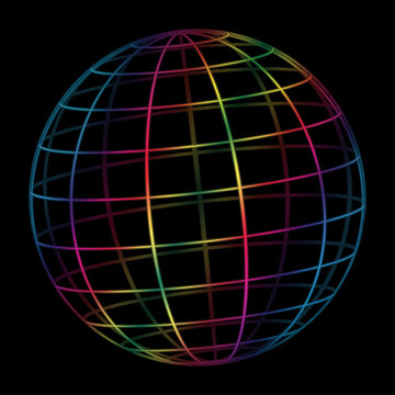 An abstract 3d rainbow colored sphere shape background image.