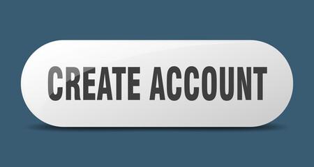 create account button. sticker. banner. rounded glass sign