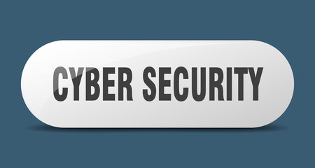 cyber security button. sticker. banner. rounded glass sign
