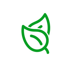 Leaf Pair Icon, eco spring symbol. Stock vector illustration isolated on white background.
