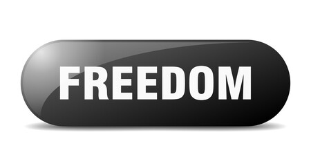 freedom button. sticker. banner. rounded glass sign