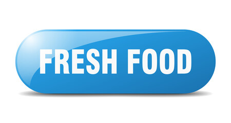 fresh food button. sticker. banner. rounded glass sign