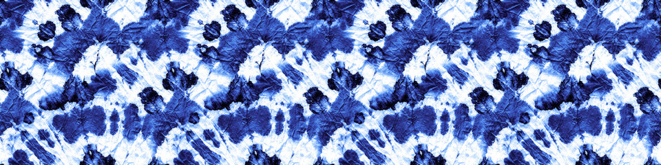 Repeated Indigo Vintage Rustic Pattern. Seamless Sea Blue Aquarelle Background. Ornamental Phantom Blue Tie Dye Grunge Design. Endless Sky Blue Faded Fabric. Blueish Snake Pattern.