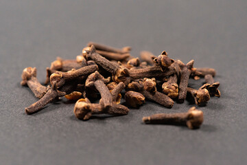 Seasoning cloves native to Indonesia. On a white background
