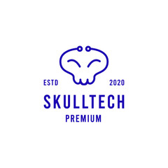 Skull Tech premium Vector Logo network Technology design