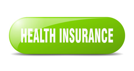 health insurance button. sticker. banner. rounded glass sign
