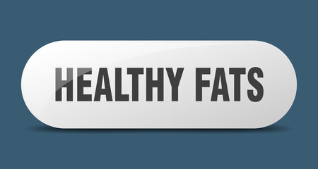 healthy fats button. sticker. banner. rounded glass sign
