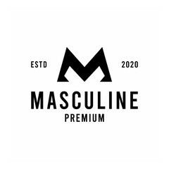Letter M For masculine premium Vector Logo vintage illustration design