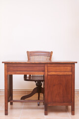 ancient desk with chair