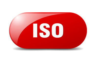 iso button. sticker. banner. rounded glass sign