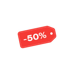 red sale label icon vector