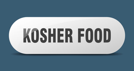 kosher food button. sticker. banner. rounded glass sign