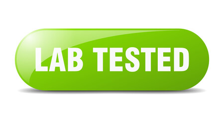 lab tested button. sticker. banner. rounded glass sign