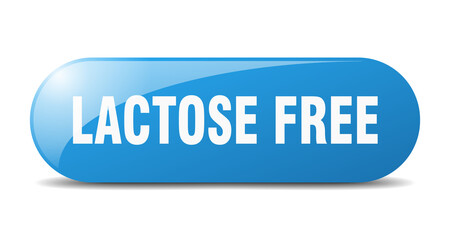 lactose free button. sticker. banner. rounded glass sign