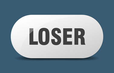 loser button. sticker. banner. rounded glass sign