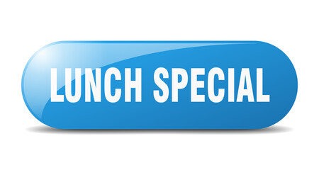 lunch special button. sticker. banner. rounded glass sign