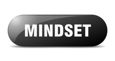 mindset button. sticker. banner. rounded glass sign