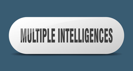 multiple intelligences button. sticker. banner. rounded glass sign