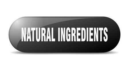 natural ingredients button. sticker. banner. rounded glass sign