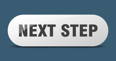 next step button. sticker. banner. rounded glass sign