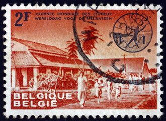 Postage stamp Belgium 1964 fight against leprosy